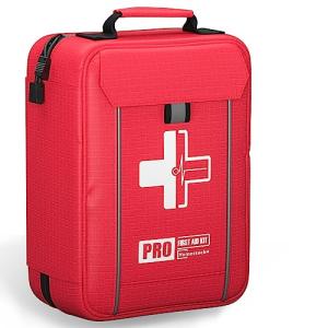 Upgrade - Comprehensive First Aid Kit with Labelled Compartments, Molle System Emergency Kits for Car,Home,Hiking, Backpacking, Camping, Traveling, and Cycling