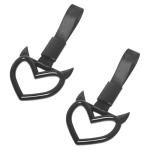 smilfuy 2PCS Devil Heart Handle Ring, Rear Bumper Warning Grab Handles Ring for Cars, Car Handle Strap Drift Charm, Auto Interior Exterior Decoration, Suitable for Car Bus Subway (Black)