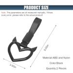 smilfuy 2PCS Devil Heart Handle Ring, Rear Bumper Warning Grab Handles Ring for Cars, Car Handle Strap Drift Charm, Auto Interior Exterior Decoration, Suitable for Car Bus Subway (Black)