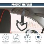 smilfuy 2PCS Devil Heart Handle Ring, Rear Bumper Warning Grab Handles Ring for Cars, Car Handle Strap Drift Charm, Auto Interior Exterior Decoration, Suitable for Car Bus Subway (Black)