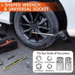 Scissor Car Jack 3 Ton (6610 lbs) Tire Changing Kit with Lug Wrench - Emergency Kit for Car, SUV, MPV