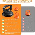 JONURMAFY 3 Pack Car Dent Remover Tool for Car, Car Dent Puller Kit Auto Body Dent Remove, Suction Cup for Car Dent Repair Kit, Car Dent Removal Kit Body Repair Dent Removal Tools (Black+Orange)