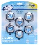 Air Jungles New Car Scent Car Air Freshener Clip, 6 Vent Clips, 4ml Each, Long Lasting Air Freshener, Up to 180 Days Odor Eliminator
