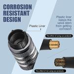 Tire Valve Stem Cap Cover - (5 Pack) Tire Air Cap Metal with Plastic Liner Corrosion Resistant Leak-Proof American Flag for Car Truck Motorcycle Bike Grey