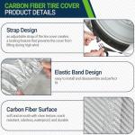 Season Guard Tire Covers 4 Pack, Tire Wheel Protector for Truck, SUV, Trailer, Camper, RV, Carbon Fiber Spare Tire Cover Sun Rain Snow Protector, Universal Fits Tire Diameters 24-26.5 inches, Silver