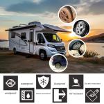 Riuog 4 Pack Tire Covers - Faux Leather Tough Wheel Protector for Truck, SUV, Trailer, Camper, RV Tire Covers RV Universal Fits Tire (Black, Fits Tire Diameters 23''-25.75'')