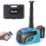 Seesii Electric Car Jack Battery-Powered, 5Ton 21V Cordless Car Hydraulic Jack with 4.0Ah Battery & Remote Control, Portable Emergency Tire Change Tool for Sedan SUV MPV Pickup