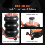VEVOR Air Jack, 5 Ton/11000 lbs Triple Bag Air Jack, 4-10 S Lifting Pneumatic Jack with Heightened Column Lift up to 21.5"& Adjustable Handle, with Thick Rubber Pad, Fits for Car, SUV, Pickup Truck