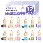 AROIC 12 Pack Car Air Freshener, Car Smell Air Freshener Diffuser Essential Oil Scent for Women & Men, Long Lasting Fresheners Accessories Interior, Hanging Automotive Fragrance with Many Flavors