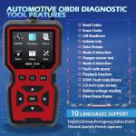 2025 New OBD2 Scanner Diagnostic Tool - Check Engine Light Code Reader with Reset, Battery Voltage Tester, Modes 6 & 8, Suitable for All OBD II Protocol Car & Truck Since 1996