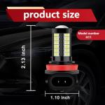 Slykew 2 PCS H11/H8 Car LED Fog Light Bulbs, 6500K White Bright Anti-fog Lights, Universal for Most Cars