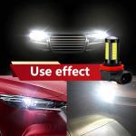 Slykew 2 PCS H11/H8 Car LED Fog Light Bulbs, 6500K White Bright Anti-fog Lights, Universal for Most Cars