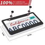 Bling License Plate Frame for Women, Sparkly Stainless Steel License Plate Frames| Over 1200 pcs 14 Facets Bedazzled Clear Glass Rhinestone Crystals w/Free Glitter Diamond 1PCS Box (Black)