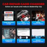 LAUNCH OBD2 Scanner CRP123I V2.0 Elite,2025 Lifetime Free Update Engine ABS SRS at Diagnostics Tool with 7 Resets,Oil/Throttle/SAS/BMS/EPB/DPF Reset/ABS Bleeding Car Scanner,Battery Test,FCA SGW