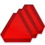 3 Pieces Slow Moving Vehicle Sign Triangle with Reflective Tape Plastic Sign Diamond Grade Reflective for Golf Cart Cars, 14 x 12 Inch(Red and Orange)