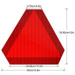3 Pieces Slow Moving Vehicle Sign Triangle with Reflective Tape Plastic Sign Diamond Grade Reflective for Golf Cart Cars, 14 x 12 Inch(Red and Orange)