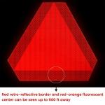 3 Pieces Slow Moving Vehicle Sign Triangle with Reflective Tape Plastic Sign Diamond Grade Reflective for Golf Cart Cars, 14 x 12 Inch(Red and Orange)