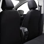 Flying Banner Carbon Fiber Leather Vehicle Seat Covers, Leopard Gray Black, Universal Fit - 8PCS