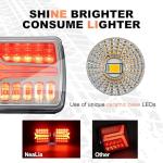 NeaLia Magnetic Wireless Trailer Lights, Rechargeable LED Trailer Light for Towing Truck, Waterproof Tail Tow Lights Kit for RV Camper Boat Caravan, Portable Turn Signal Brake Running Stop