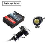 LEADTOPS 10Pcs 18mm 12V Eagle Eye LED Car Fog DRL Daytime Running Light Backup Reverse Tail Rock Lights Small bulb (Blue, Black Case)