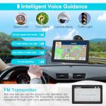 GPS Navigator for Car Truck RV,7 inch Touch Screen Real Voice Spoken Turn-by-Turn Direction Reminding Navigation System for Cars