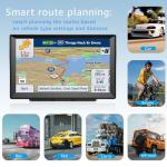 URFRU 7-Inch GPS Navigator for Car Truck RV, 2025 Offline Maps with Lifetime Free Updates, Touchscreen Sat Nav, Voice Guidance, Speed & Traffic Alerts, Custom Truck Routing