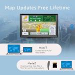 URFRU 7-Inch GPS Navigator for Car Truck RV, 2025 Offline Maps with Lifetime Free Updates, Touchscreen Sat Nav, Voice Guidance, Speed & Traffic Alerts, Custom Truck Routing