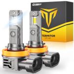 FAHREN H11/H9/H8 light Bulb, [Upgraded & Brightest] 𝟒𝟔𝟎𝟎𝟎𝐋𝐌 𝟗𝟎𝟎% Super Bright Bulb 1:1 Mini Size No Adapter Required,6500K White, Non-Polarity Plug and Play H11 Fog light bulbs, Pack of 2