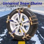 Snow Tire Chains, Universal Car Emergency Anti Slip Snow Chains, 6 Pack Winter Security Tire Chains Tire Width 195-225mm(7.6-8.9 inch) for Most Cars/SUV/Trucks (Medium)