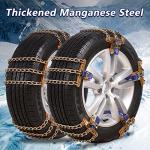 Snow Tire Chains, Universal Car Emergency Anti Slip Snow Chains, 6 Pack Winter Security Tire Chains Tire Width 195-225mm(7.6-8.9 inch) for Most Cars/SUV/Trucks (Medium)
