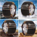 Snow Tire Chains, Universal Car Emergency Anti Slip Snow Chains, 6 Pack Winter Security Tire Chains Tire Width 195-225mm(7.6-8.9 inch) for Most Cars/SUV/Trucks (Medium)