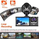 Dual Dash Camera for Car Front and Inside Dash Cam Car Security Video Recorder with Audio 1080P Vehicle Cam Plug and Play, WDR, Night Vision, G-Sensor Auto Lock, 2 Inch Screen