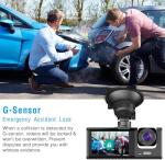 Dual Dash Camera for Car Front and Inside Dash Cam Car Security Video Recorder with Audio 1080P Vehicle Cam Plug and Play, WDR, Night Vision, G-Sensor Auto Lock, 2 Inch Screen