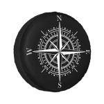16 Inch Spare Tire Cover Weatherproof Sun Protection Wheel Tire Cover Universal Fit Trailers RV SUV Truck Camper Travel Compass