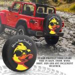 OYIXIO Waterproof PU Leather Spare Tire Cover，17" Duck Tire Cover with a Diameter of 31.49" -32.67 ".Suitable for JL,JK,Trailers, RV, SUVs, and Trucks.(Yellow)