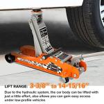 Donext 2.5 Ton Steel Floor Jack, Low Profile Hydraulic Racing Floor Jack with Single Piston Lift Pump, Lifting Range 3-3/8" - 14-15/16"