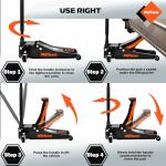 AV Steel Low Profile Floor Jack 3 Ton (6600 lbs), Heavy Duty Hydraulic Jack for Car, Heavy-Duty Floor Jack with Dual Pistons Quick Lift Pump, Car Floor Jack with Lifting Range 3-1/8'' to 19-7/8''