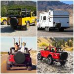 WSSROGY 15 inch PU Leather Soft Trailer Spare Tire Cover Fit for Jeep, SUV, Truck (Black, 15 inch for Diameter 27" - 29")