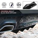 JMTBNO 4pcs Universal Curved Shape Rear Bumper Diffuser Shark Fin Spoiler Trim Covers Decoration Set Lip Wing Splitter,Black