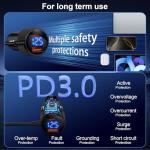 78W Car Charger USB C for Samsung Galaxy A17 A16 5G A36 Z Fold7 Z Flip7 FE A26 S25 Ultra, 3FT Built-in Coiled Type C Cable USBC & USB-A Super Fast Charging Car Phone Charger Cigarette Lighter Adapter