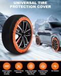 Automotive Snow Socks for Tires, Tire Socks For Snow- Premium Alternative to Tire Chains for Cars, SUVs & Trucks - Easy Installation, Enhanced Winter Traction - Pack of 2 (Large)
