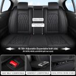 WELLDO Car Seat Covers Full Set, Leather Seat Covers for Cars, Car Seat Protector Waterproof, Non-Slip Car Interior Covers Full Set Universal Automotive Seat Covers for Most Cars SUVs, Black