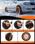 Automotive Snow Socks for Tires, Tire Socks For Snow- Premium Alternative to Tire Chains for Cars, SUVs & Trucks - Easy Installation, Enhanced Winter Traction - Pack of 2 (Large)