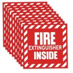 10 PackFire Extinguisher Inside Label, Fire Extinguisher Inside Signs Stickers for Cars, Trailers, Rv's, Trucks and Vehicles, Self Adhesive Vinyl Safety Label 2.7X2.7 Inch