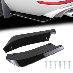 Wuyaoyao 2PCS Car Rear Bumper Diffuser Spoilers, Anti-Collision Front Bumper Lip Protector, Rear Bumper Guard Diffuser Splitter, Bumper Side Skirt Lip Body Kit, Exterior Car Decoration