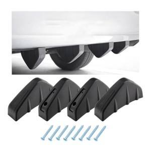 KVAEY 4-Piece Car Spoiler Wing Diffusers, Universal Bumper Lip Splitters for Vehicles (Black)