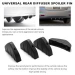 KVAEY 4-Piece Car Spoiler Wing Diffusers, Universal Bumper Lip Splitters for Vehicles (Black)