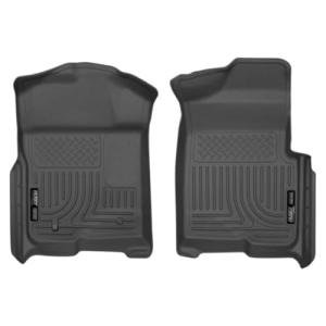Husky Liners Weatherbeater Floor Mats | Fits 2009-2014 Ford F-150 All Cabs w/Out Manual Shifter | Front Row, 2-pc Black - 18331