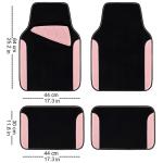 CAR PASS Waterproof Universal Fit Car Floor Mats, Car Mats Fit for SUV,Vans,sedans, Trucks,Set of 4pcs Car Carpet with Driver Heel Pad (Light Pink)
