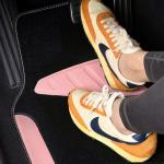 CAR PASS Waterproof Universal Fit Car Floor Mats, Car Mats Fit for SUV,Vans,sedans, Trucks,Set of 4pcs Car Carpet with Driver Heel Pad (Light Pink)